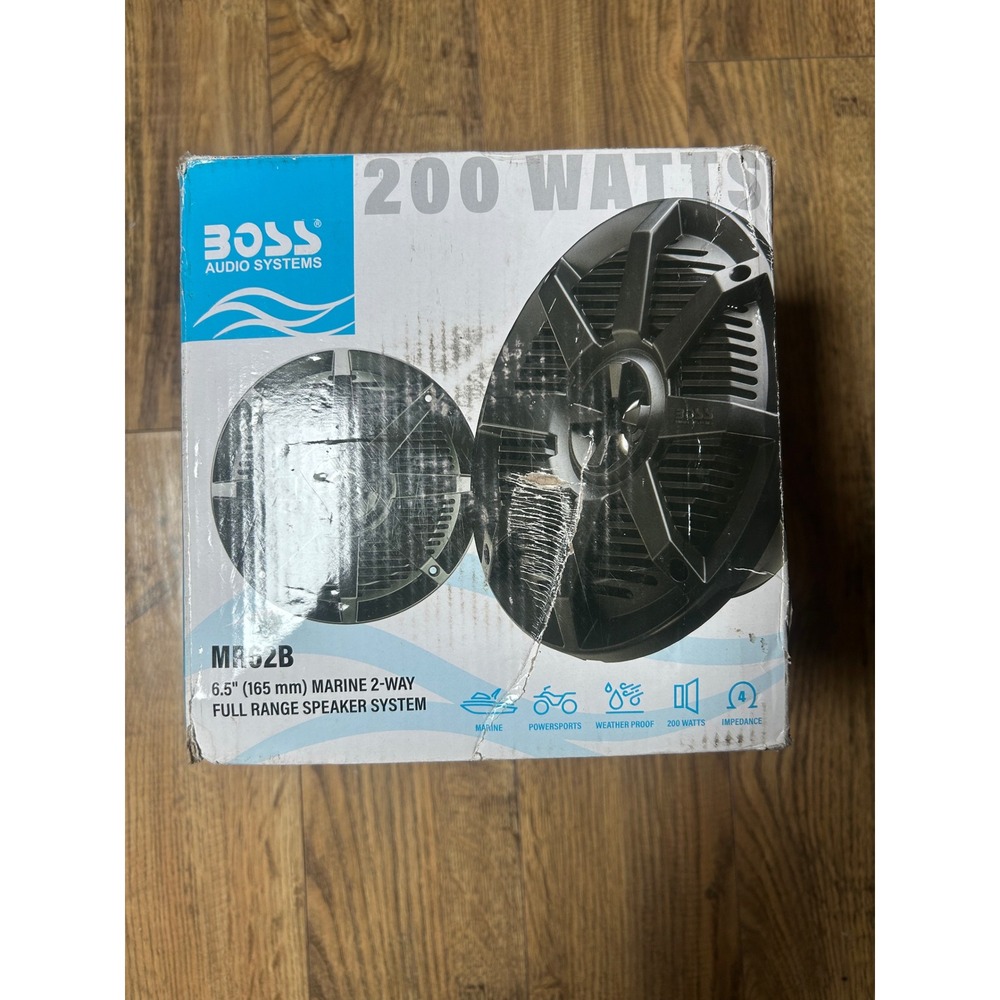 Boss Audio MR62B 6.5 Inch Marine 2-Way Full Range Speaker System 200W Black Pair